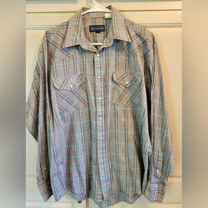 Vintage Rock Creek Ranch Men's Western Pearl Snap Shirt